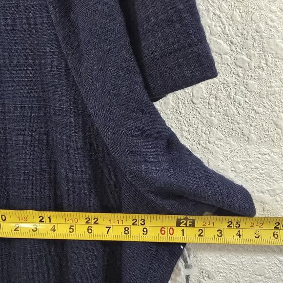 Liz Claiborne Navy Blue Smocked Waist Button Front Midi Sundress Casual XXL - Picture 10 of 11